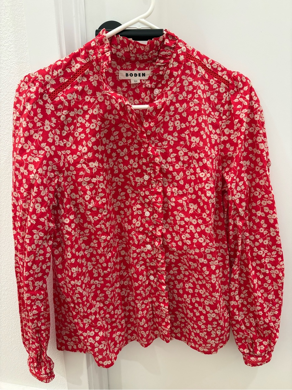 Boden Red Helena Cotton Top